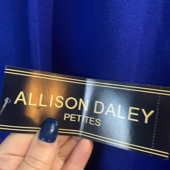 Allison Daley | NWT Royal Blue Long Sleeve Turtleneck T-shirt Top Tee Shirt VNTG - Picture 3 of 6